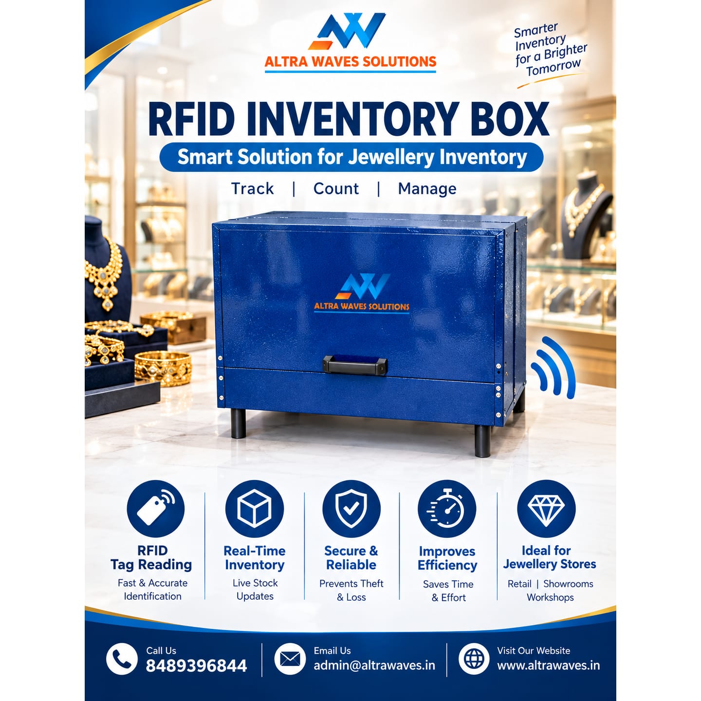 RFID inventory tag for smart jewellery inventory tracking and management